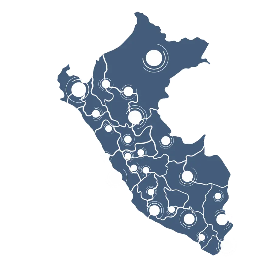 Map of Peru showing completed projects